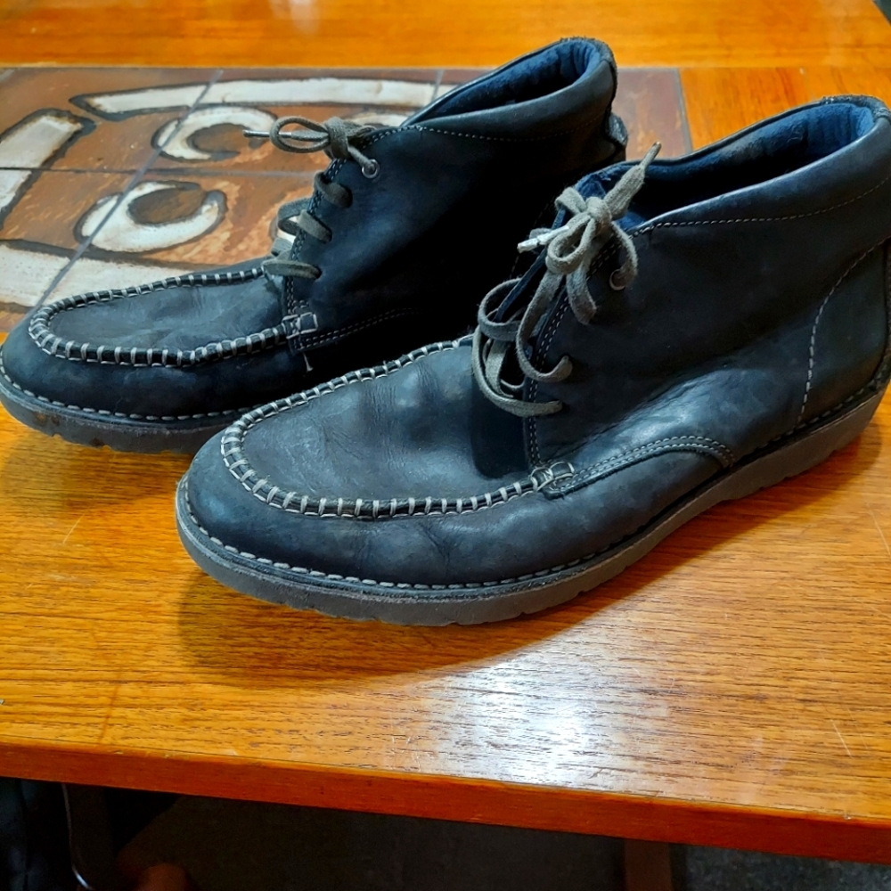 Clarks leather black 13 chukka boots work office going out walking date …
